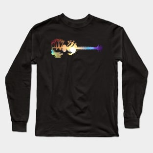 Guitar Lake Reflections Music and Guitar Lover Guitar Long Sleeve T-Shirt